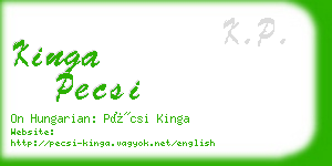 kinga pecsi business card